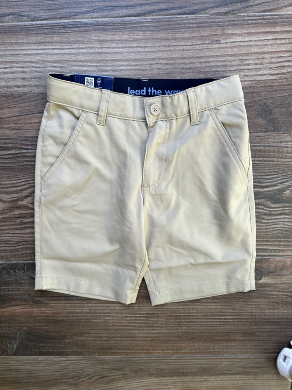 French Toast Khaki Tan Flat-Front Kids Shorts Boys Size 8 Adjustable waist NWT